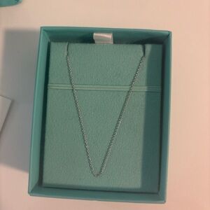 Delicate Tiffany Silver Necklace with Tiffany blue Minimalist Pendant